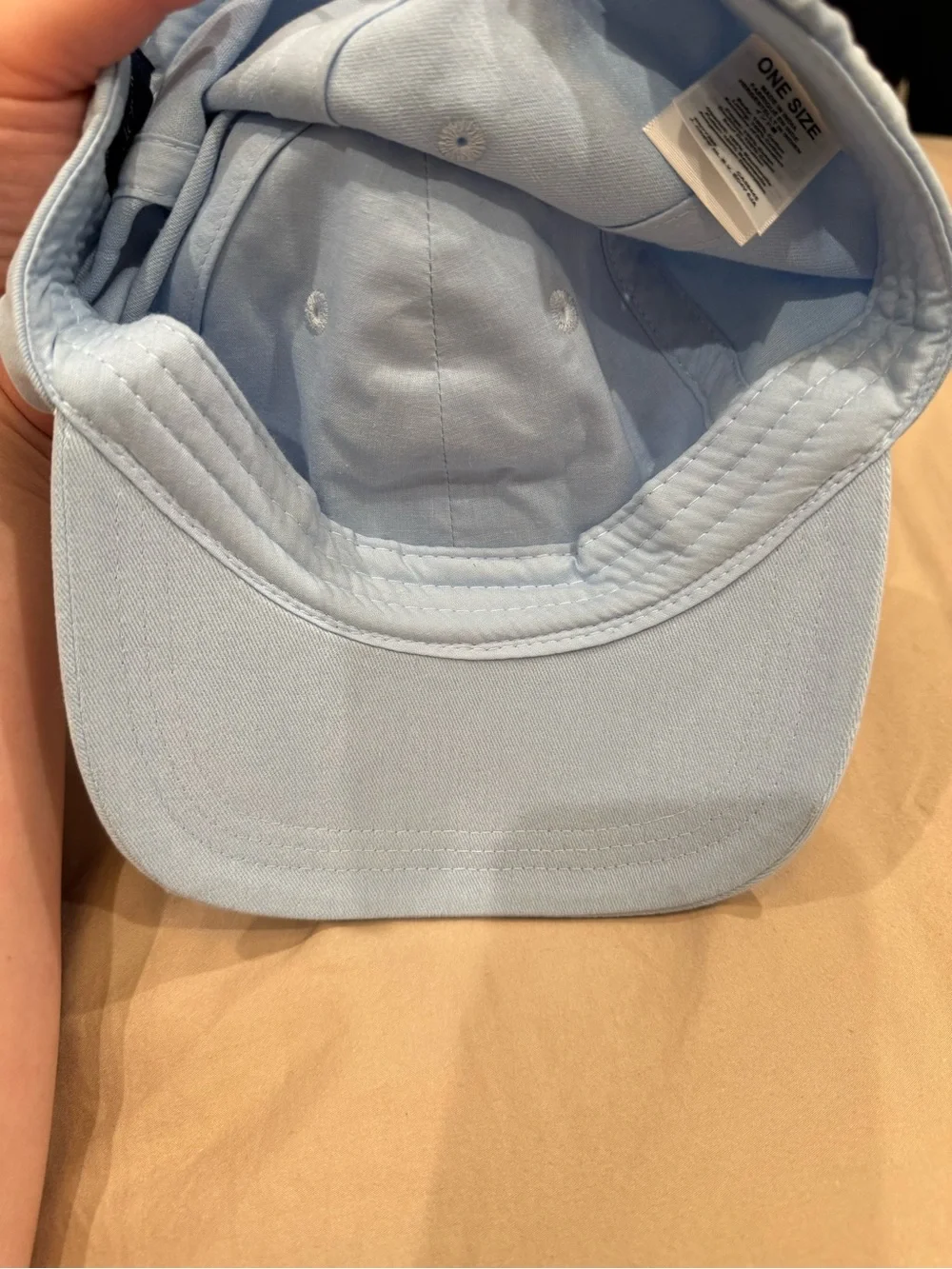 J. Crew Factory Light Blue Baseball Cap with American Flag Patch